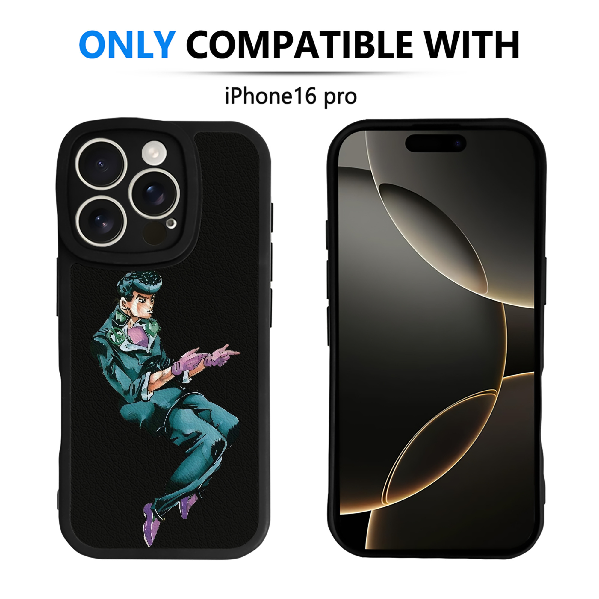 （画像用） ジョジョの奇妙な冒険 ひがしかた じょうすけ JoJo's Bizarre Adventure Higashikata Josuke 【iPhone 16シリーズ対応】シリコンスマホケース（レザー調） 材質：シリコン